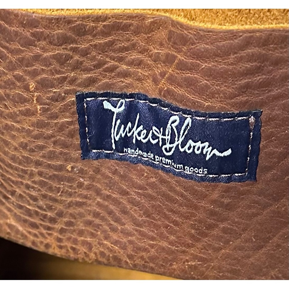 Tucker & Bloom Brown Distressed Bison Tote Bag Handmade - Picture 9 of 12